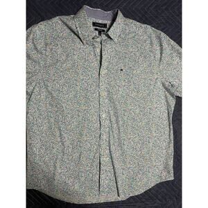 Men’s Short Sleeve Floral Button Down Crown & Ivy Size Large Floral Design